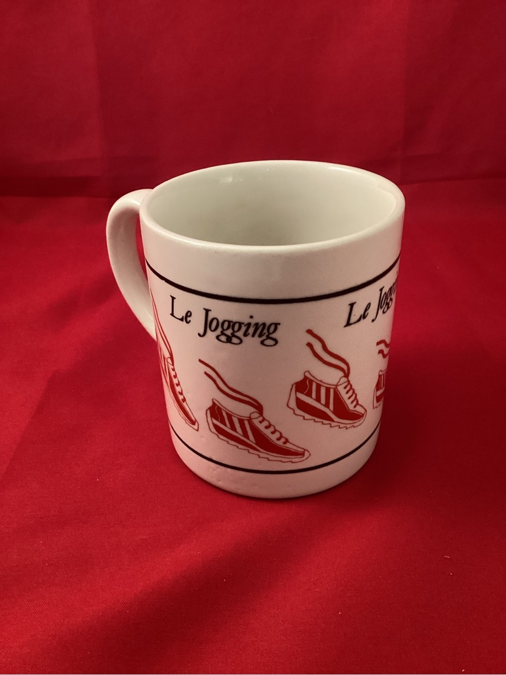 Vintage Boston Warehouse White Mug with Red Sneaker Motif made in England